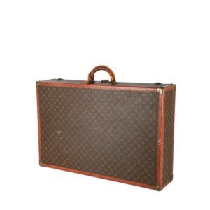 Louis Vuitton Alcaraz 80 suitcase in monogram canvas and brown lozine (vulcanised fibre)