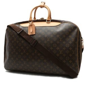 Louis Vuitton Alize travel bag in brown monogram canvas and natural leather