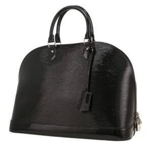 Louis Vuitton Alma handbag in black patent epi leather