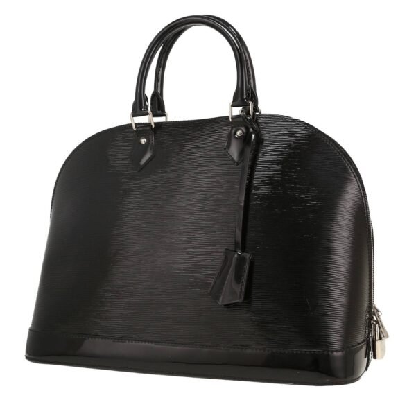 Louis Vuitton Alma handbag in black patent epi leather