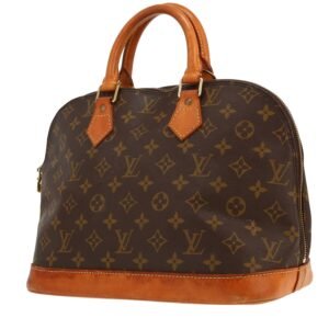 Louis Vuitton Alma handbag in brown monogram canvas and natural leather