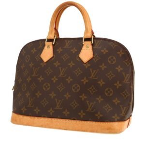 Louis Vuitton Alma handbag in brown monogram canvas and natural leather