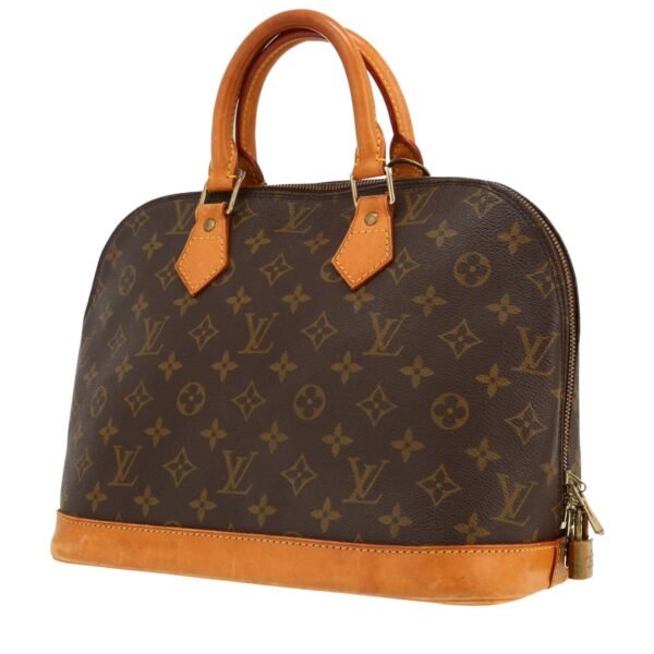 Louis Vuitton Alma handbag in brown monogram canvas and natural leather