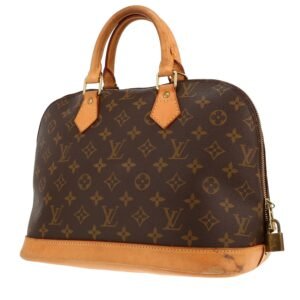 Louis Vuitton Alma handbag in brown monogram canvas and natural leather