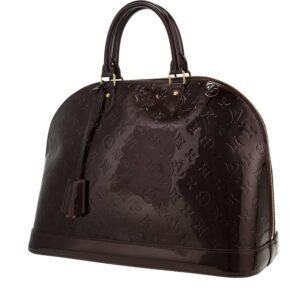 Louis Vuitton Alma large model handbag in plum monogram patent leather
