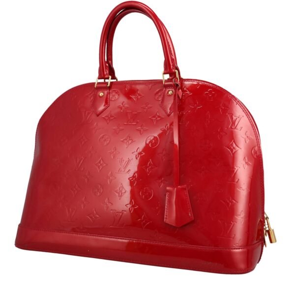 Louis Vuitton Alma large model handbag in red patent leather