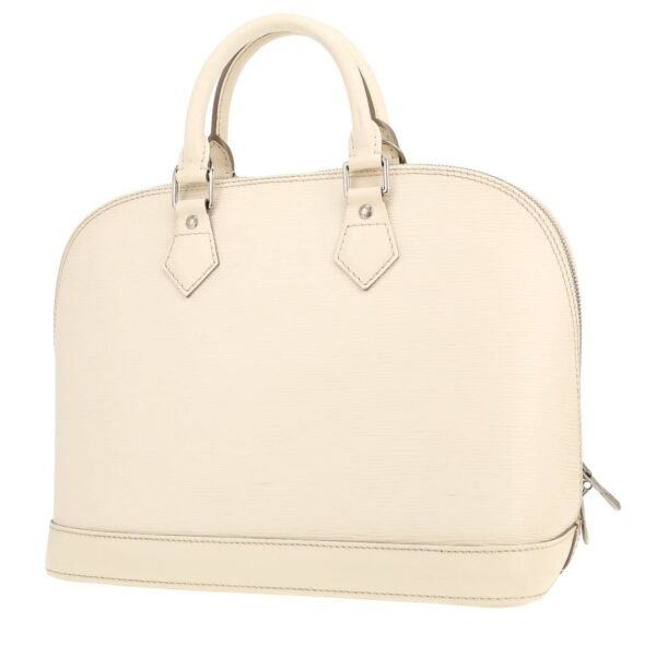 Louis Vuitton Alma medium model handbag in white epi leather