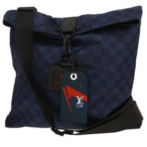 Louis Vuitton America's Cup shoulder bag in blue and black damier canvas and black canvas