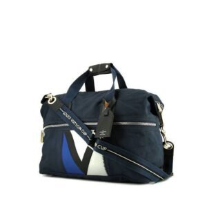 Louis Vuitton America's Cup travel bag in blue canvas and black leather
