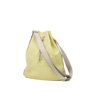 Louis Vuitton America's Cup travel bag in yellow damier canvas and natural leather