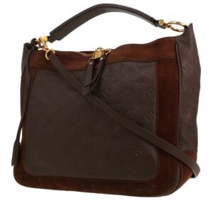 Louis Vuitton Audacieuse bag worn on the shoulder or carried in the hand in brown empreinte monogram leather and brown Veau velours