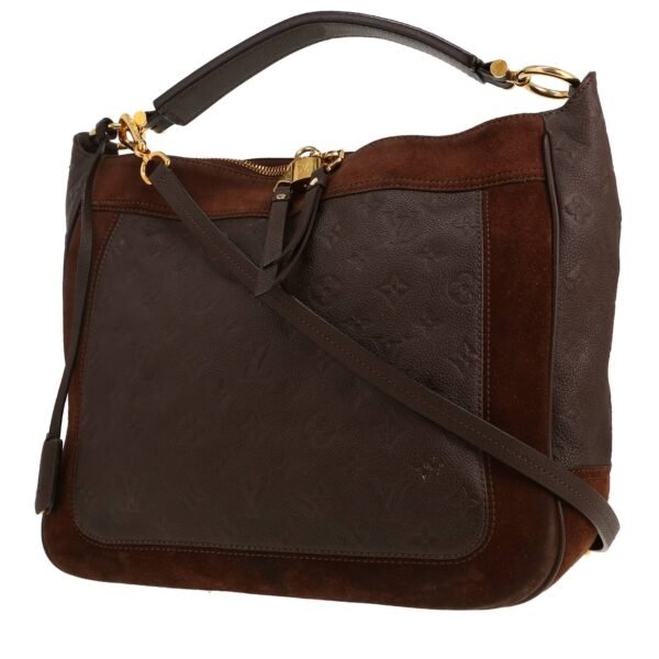 Louis Vuitton Audacieuse bag worn on the shoulder or carried in the hand in brown empreinte monogram leather and brown Veau velours