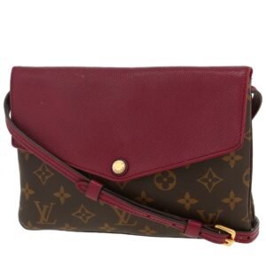 Louis Vuitton Aurore shoulder bag in brown monogram canvas and burgundy leather
