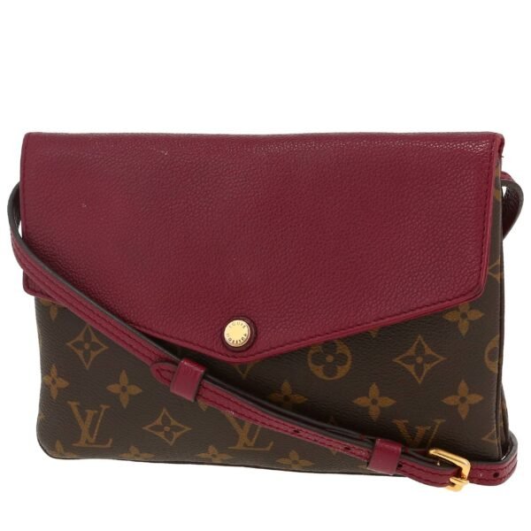 Louis Vuitton Aurore shoulder bag in brown monogram canvas and burgundy leather
