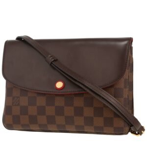 Louis Vuitton Aurore shoulder bag in ebene damier canvas and brown leather