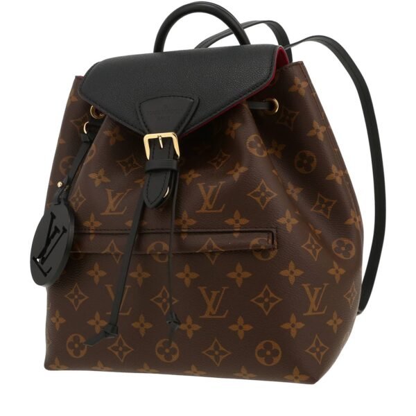 Louis Vuitton backpack in brown monogram canvas and black grained leather