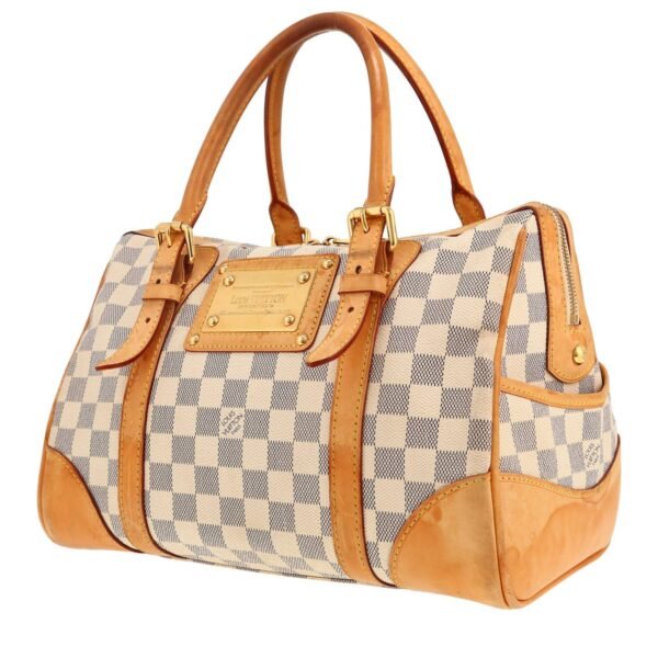 Louis Vuitton Berkeley handbag in azur damier canvas and natural leather