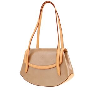Louis Vuitton Biscayne handbag in beige monogram patent leather and natural leather