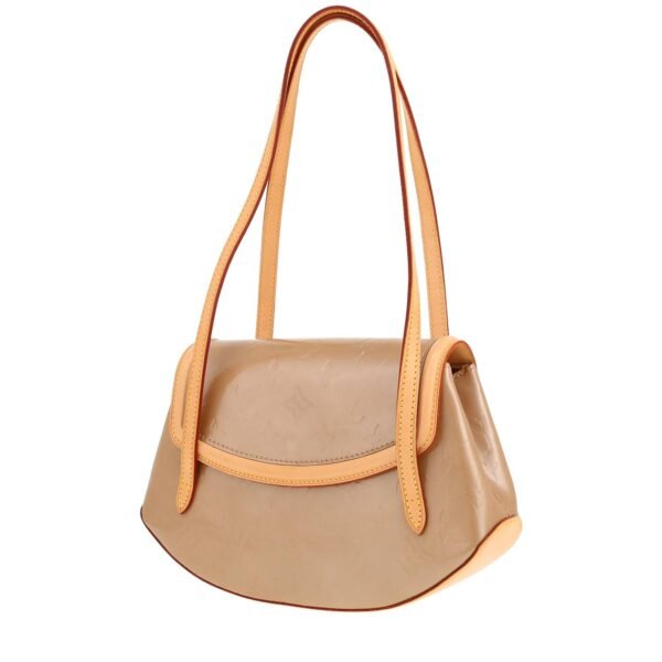 Louis Vuitton Biscayne handbag in beige monogram patent leather and natural leather