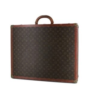 Louis Vuitton Bisten 60 suitcase in monogram canvas and brown lozine (vulcanised fibre)