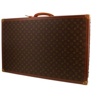 Louis Vuitton Bisten 70 rigid suitcase in brown monogram canvas and brown leather