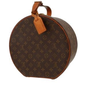 Louis Vuitton Boîte chapeau 30 hat box in brown monogram canvas and natural leather
