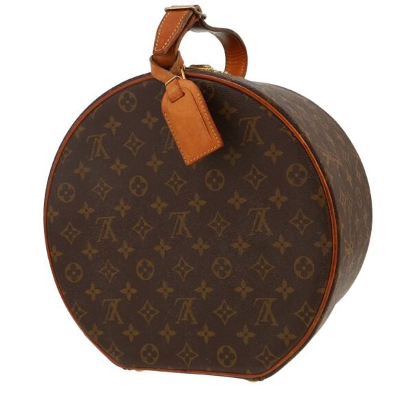 Louis Vuitton Boîte chapeau 30 hat box in brown monogram canvas and natural leather