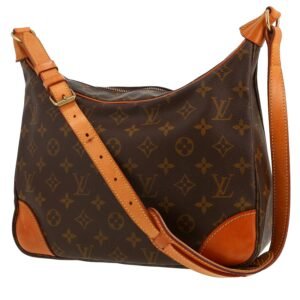 Louis Vuitton Boulogne handbag in brown monogram canvas and natural leather