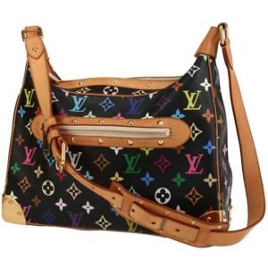 Louis Vuitton Boulogne small model handbag in multicolor and black monogram canvas and natural leather