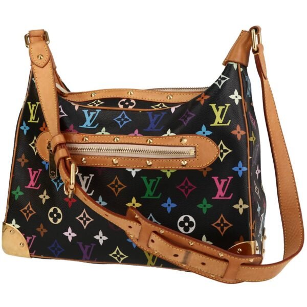 Louis Vuitton Boulogne small model handbag in multicolor and black monogram canvas and natural leather