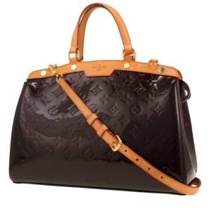 Louis Vuitton Brea handbag in plum patent leather and natural leather