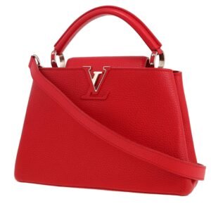 Louis Vuitton Capucines BB handbag in red grained leather