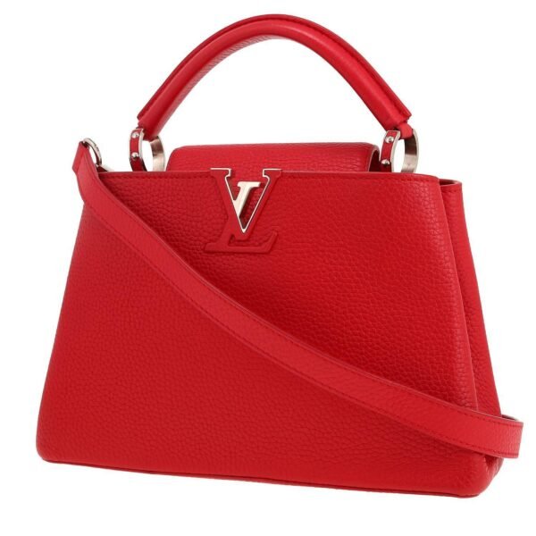 Louis Vuitton Capucines BB handbag in red grained leather