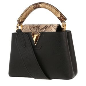 Louis Vuitton Capucines BB shoulder bag in black grained leather and python