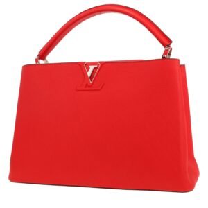 Louis Vuitton Capucines handbag in red leather taurillon clémence