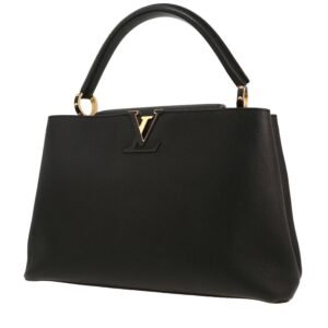 Louis Vuitton Capucines large model handbag in black leather taurillon clémence