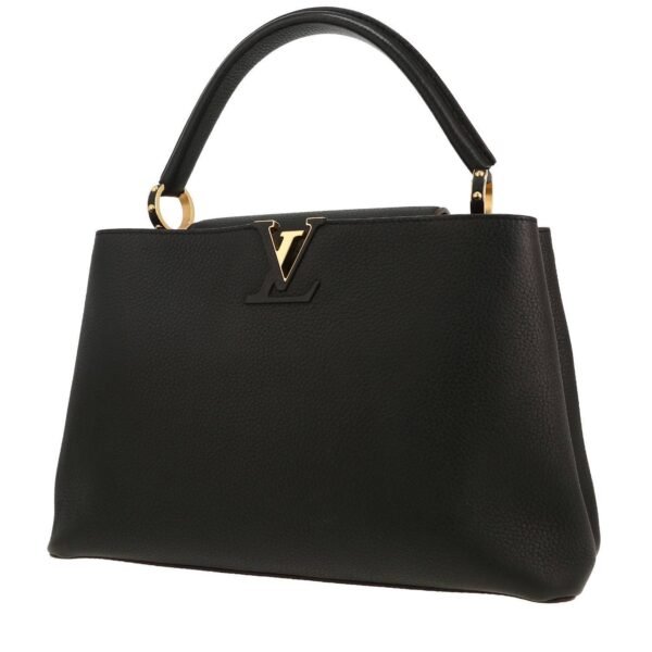 Louis Vuitton Capucines large model handbag in black leather taurillon clémence