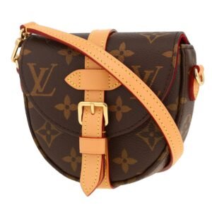 Louis Vuitton Chantilly mini shoulder bag in brown monogram canvas and natural leather
