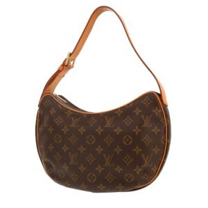 Louis Vuitton Croissant handbag in brown monogram canvas and natural leather