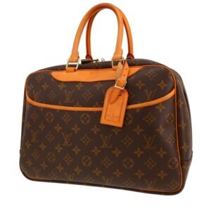 Louis Vuitton Deauville handbag in brown monogram canvas and natural leather