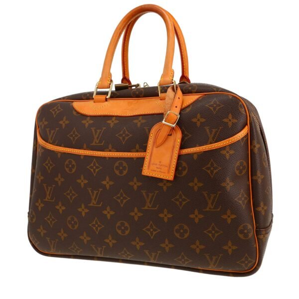 Louis Vuitton Deauville handbag in brown monogram canvas and natural leather