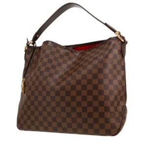 Louis Vuitton Delightful bag worn on the shoulder or carried in the hand in ebene damier canvas and brown leather