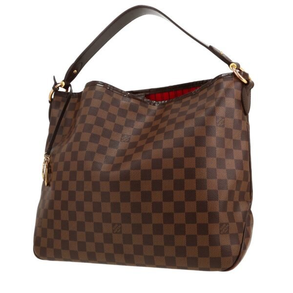 Louis Vuitton Delightful bag worn on the shoulder or carried in the hand in ebene damier canvas and brown leather