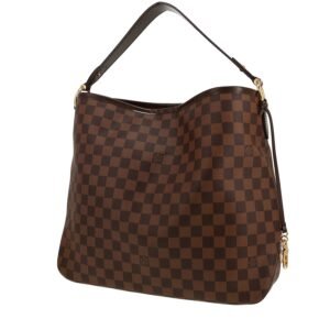 Louis Vuitton Delightful bag worn on the shoulder or carried in the hand in ebene damier canvas and brown leather