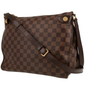 Louis Vuitton Duomo shoulder bag in ebene damier canvas and brown leather