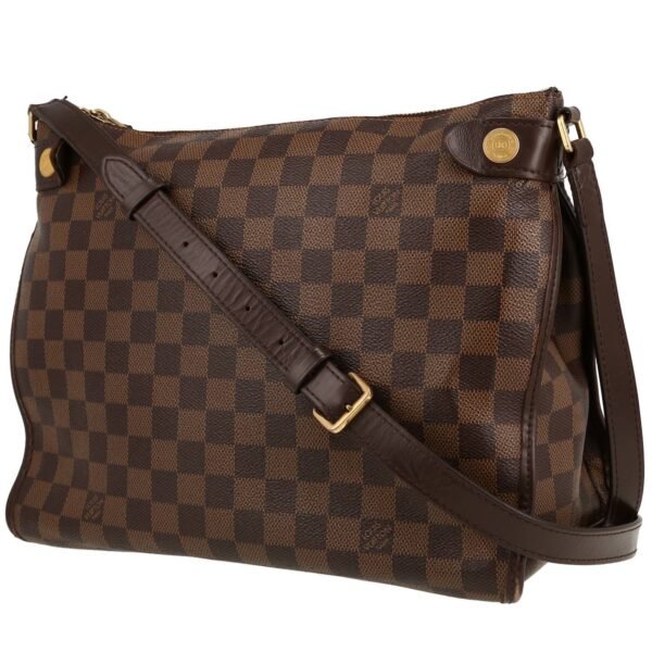 Louis Vuitton Duomo shoulder bag in ebene damier canvas and brown leather