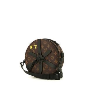 Louis Vuitton Edition Limitée Wheel Box bag in brown monogram canvas and black leather