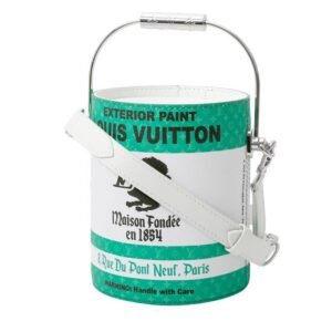 Louis Vuitton Editions Limitées handbag Paint Can in green and white monogram canvas and white leather