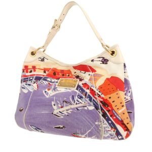 Louis Vuitton Galliera handbag in off-white, purple and red canvas and off-white leather