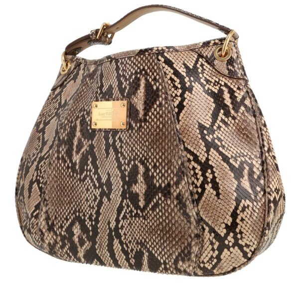Louis Vuitton Galliera large model handbag in beige and black python